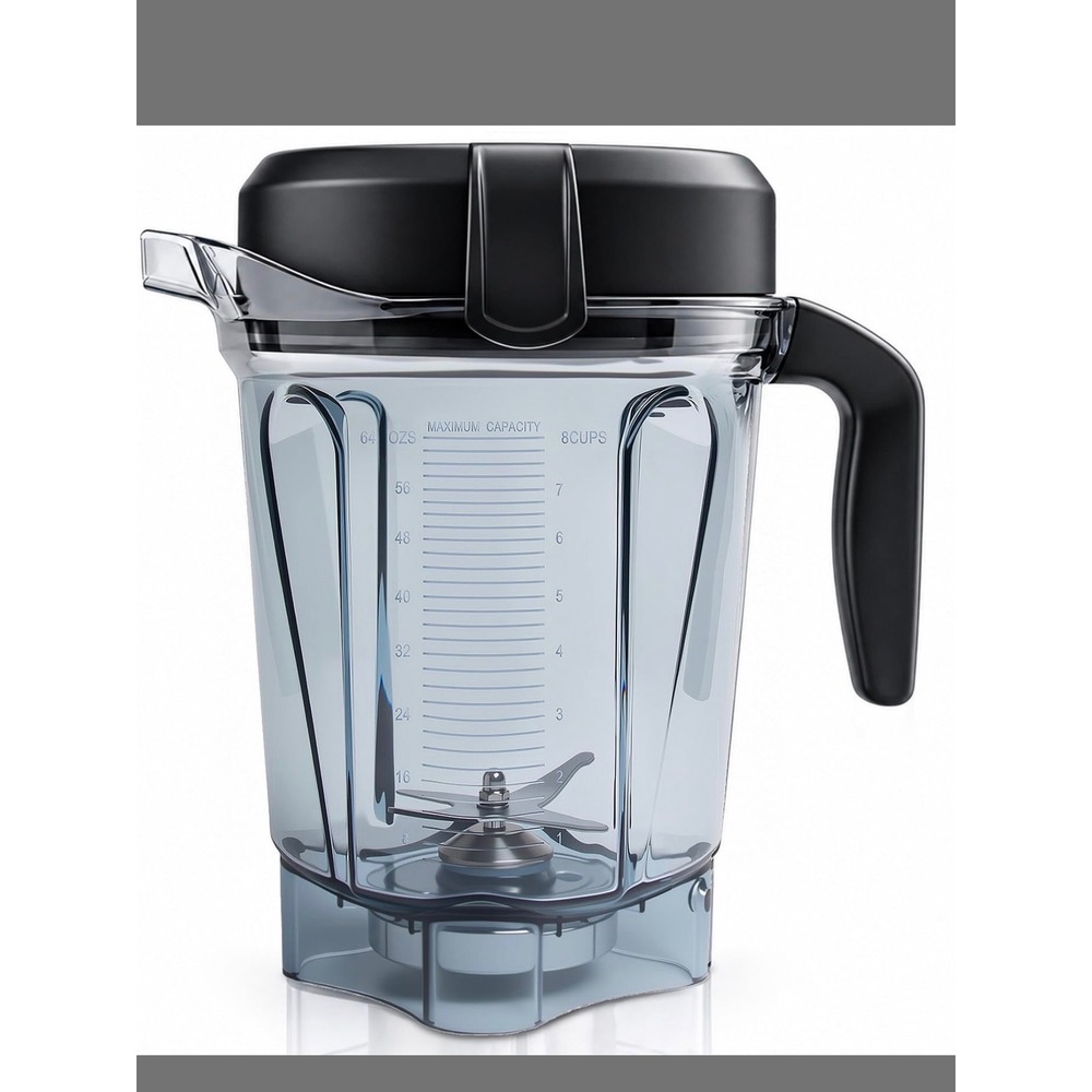 Replacement Low-Profile 64oz Blender Container Clear Pitcher with Lid and Blade